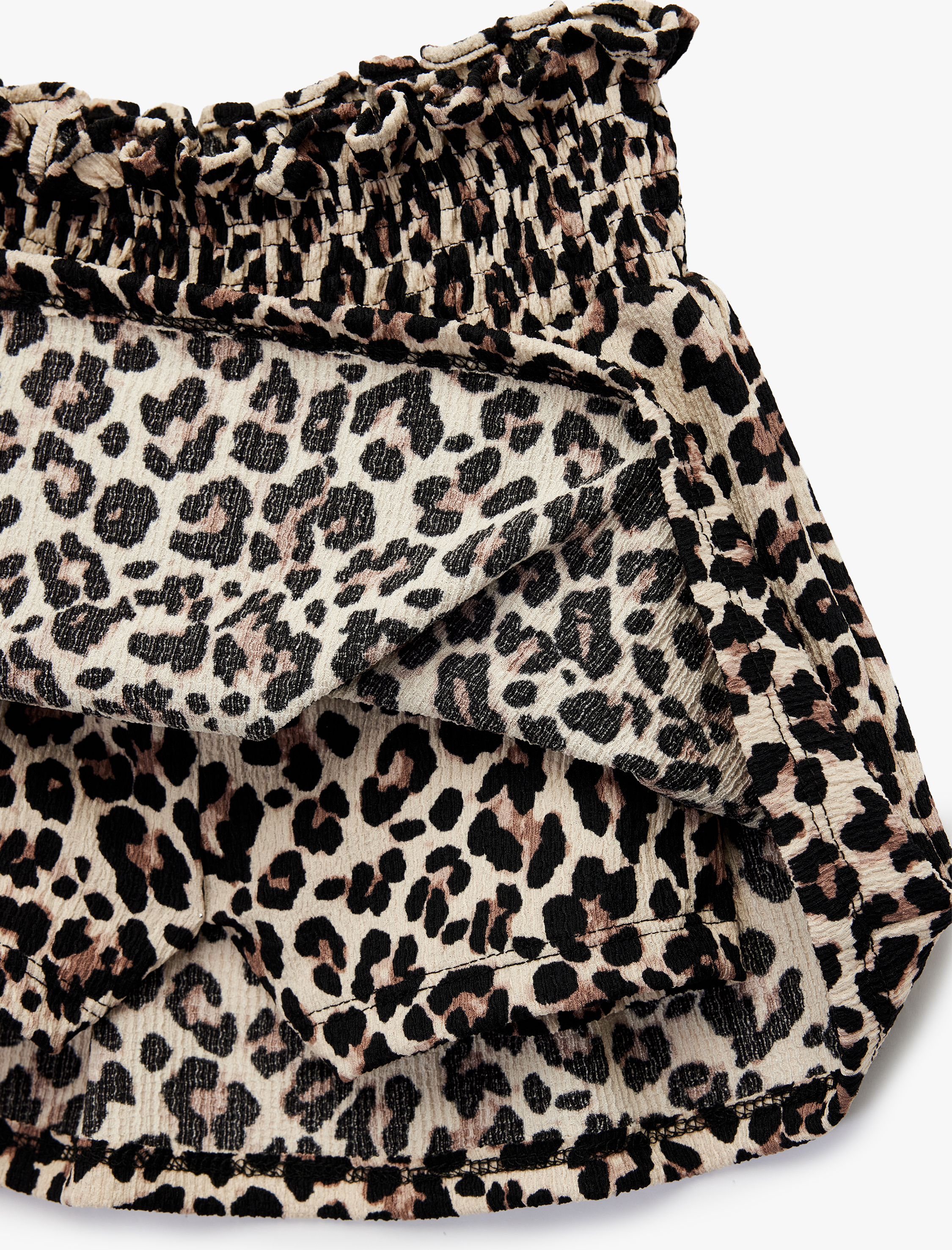 Kız Bebek Leopar Desenli Gipeli Mini Şort Etek