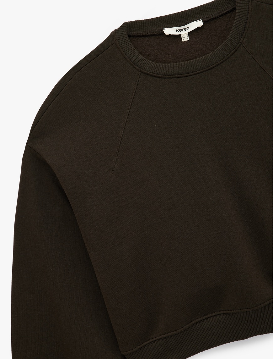   Regular Fit Üç İplik Uzun Kollu Bisiklet Yaka Basic Sweatshirt