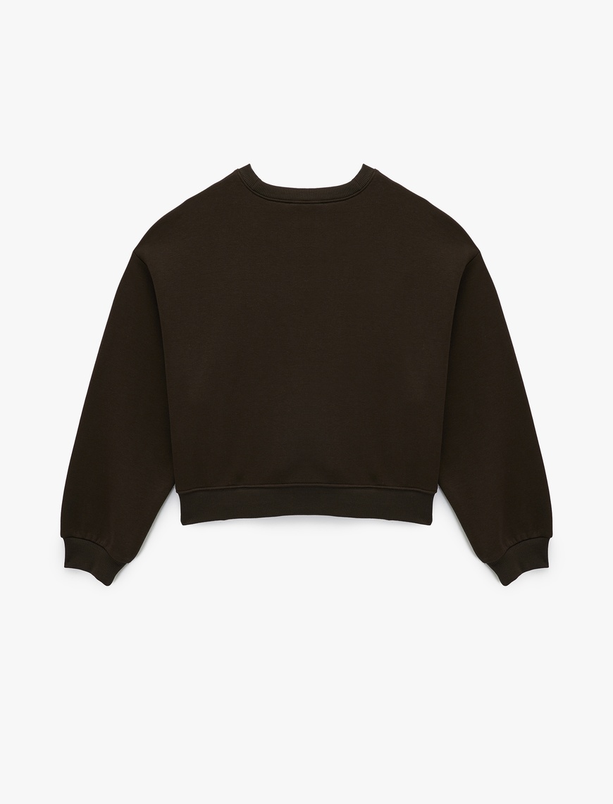   Regular Fit Üç İplik Uzun Kollu Bisiklet Yaka Basic Sweatshirt
