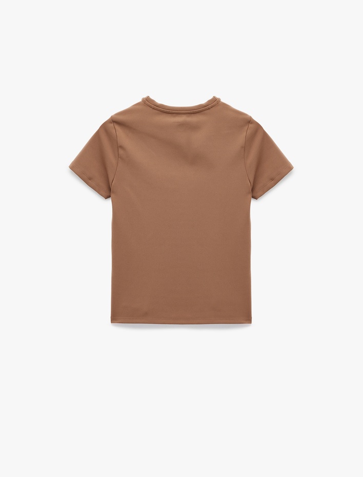  Slim Fit Kısa Kollu Bisiklet Yaka Spor Tişört