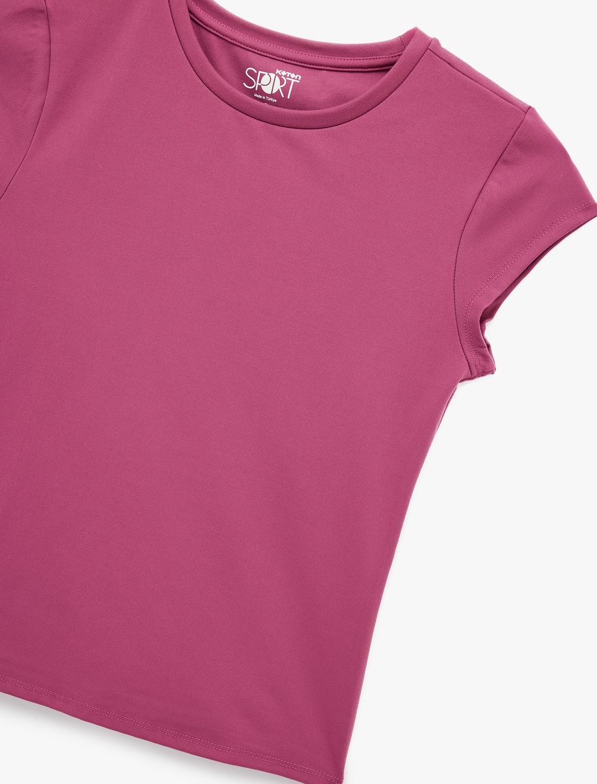   Slim Fit Kısa Kollu İnterlok Bisiklet Yaka Spor Tişört