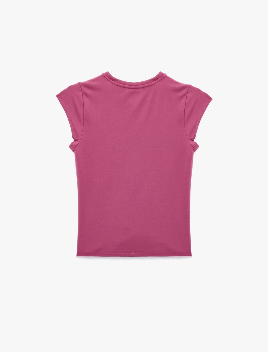   Slim Fit Kısa Kollu İnterlok Bisiklet Yaka Spor Tişört