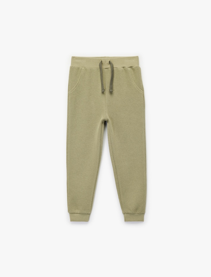 Erkek Bebek Pamuklu Şardonlu Beli Lastikli Basic Jogger Eşofman Altı