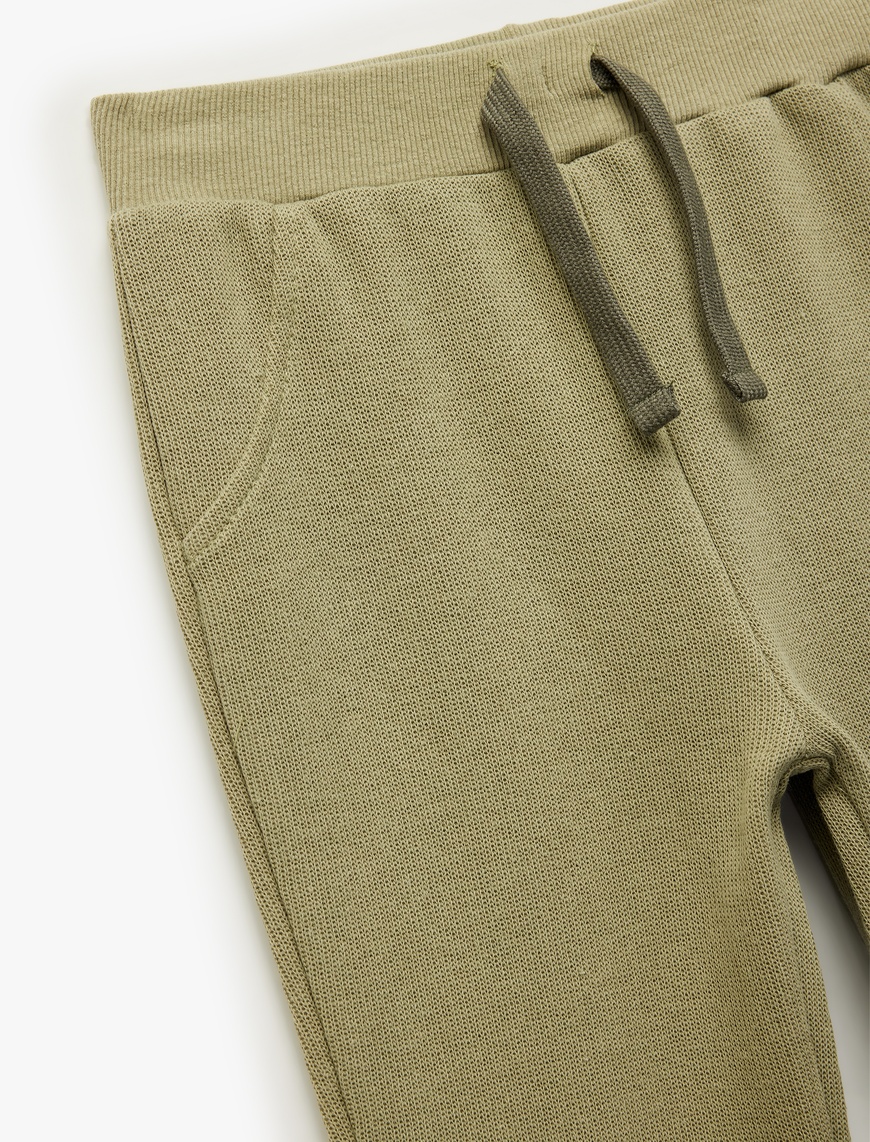  Erkek Bebek Pamuklu Şardonlu Beli Lastikli Basic Jogger Eşofman Altı