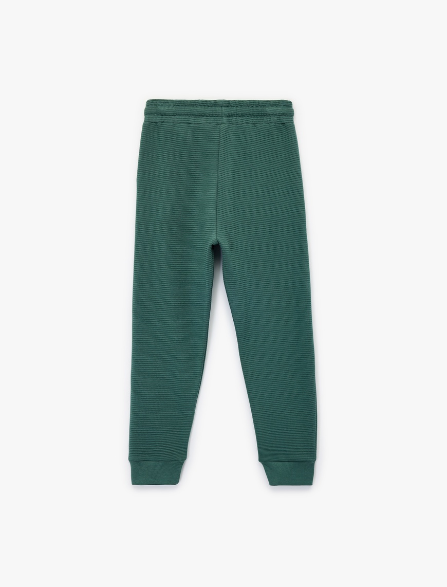  Erkek Çocuk Pamuklu Şardonlu Cep Detaylı Basic Jogger Eşofman Altı