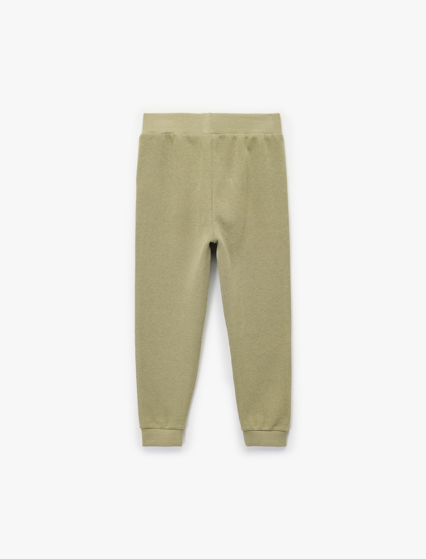  Erkek Bebek Pamuklu Şardonlu Beli Lastikli Basic Jogger Eşofman Altı