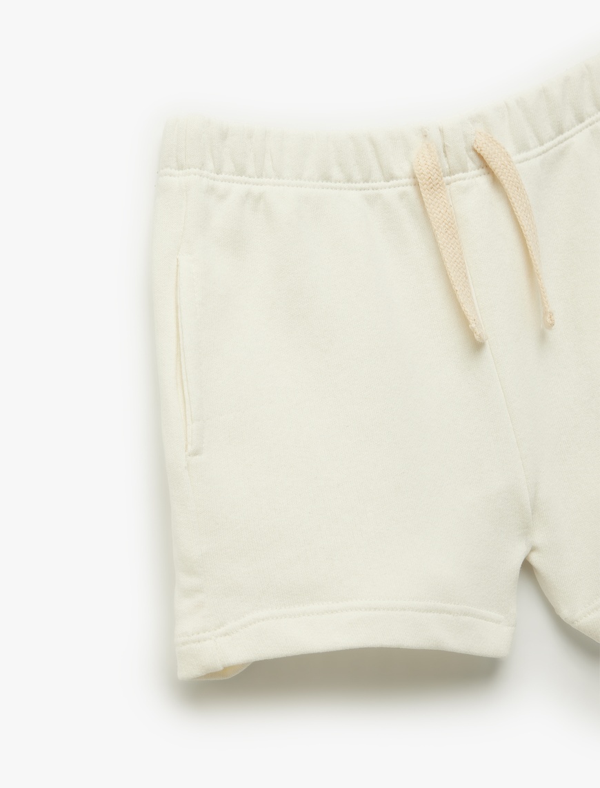  Kız Bebek Beli Bağcıklı 2'li Basic Şort Seti