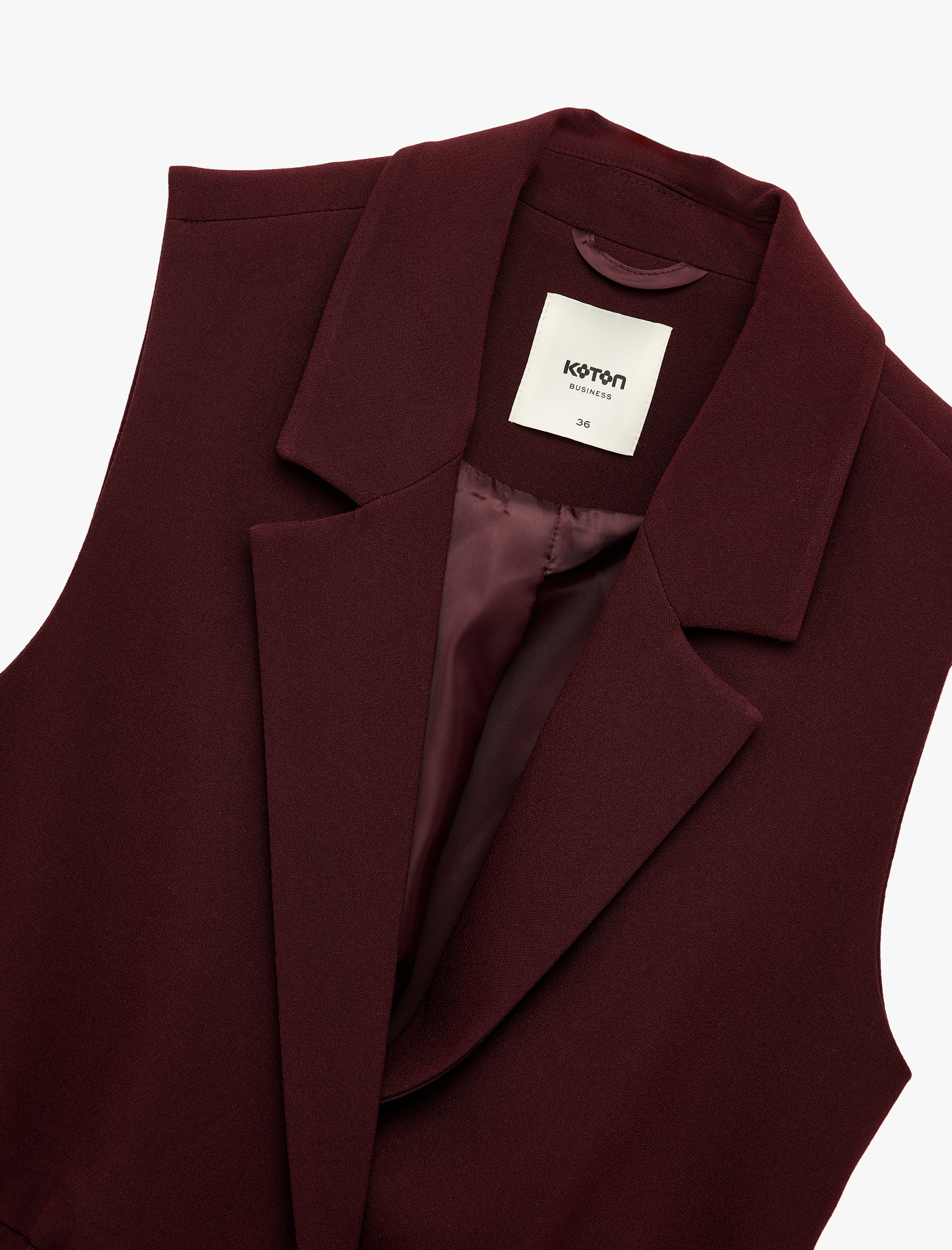 Astarlı Kruvaze Kolsuz Kemerli Uzun Yelek