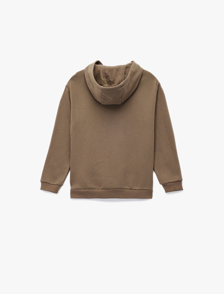  Erkek Çocuk Uzun Kollu Fermuar Detaylı Kapşonlu Sweatshirt