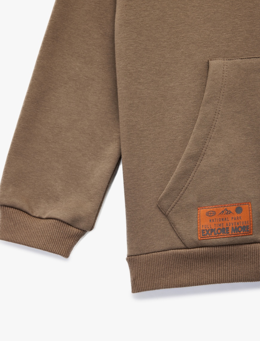  Erkek Çocuk Uzun Kollu Fermuar Detaylı Kapşonlu Sweatshirt