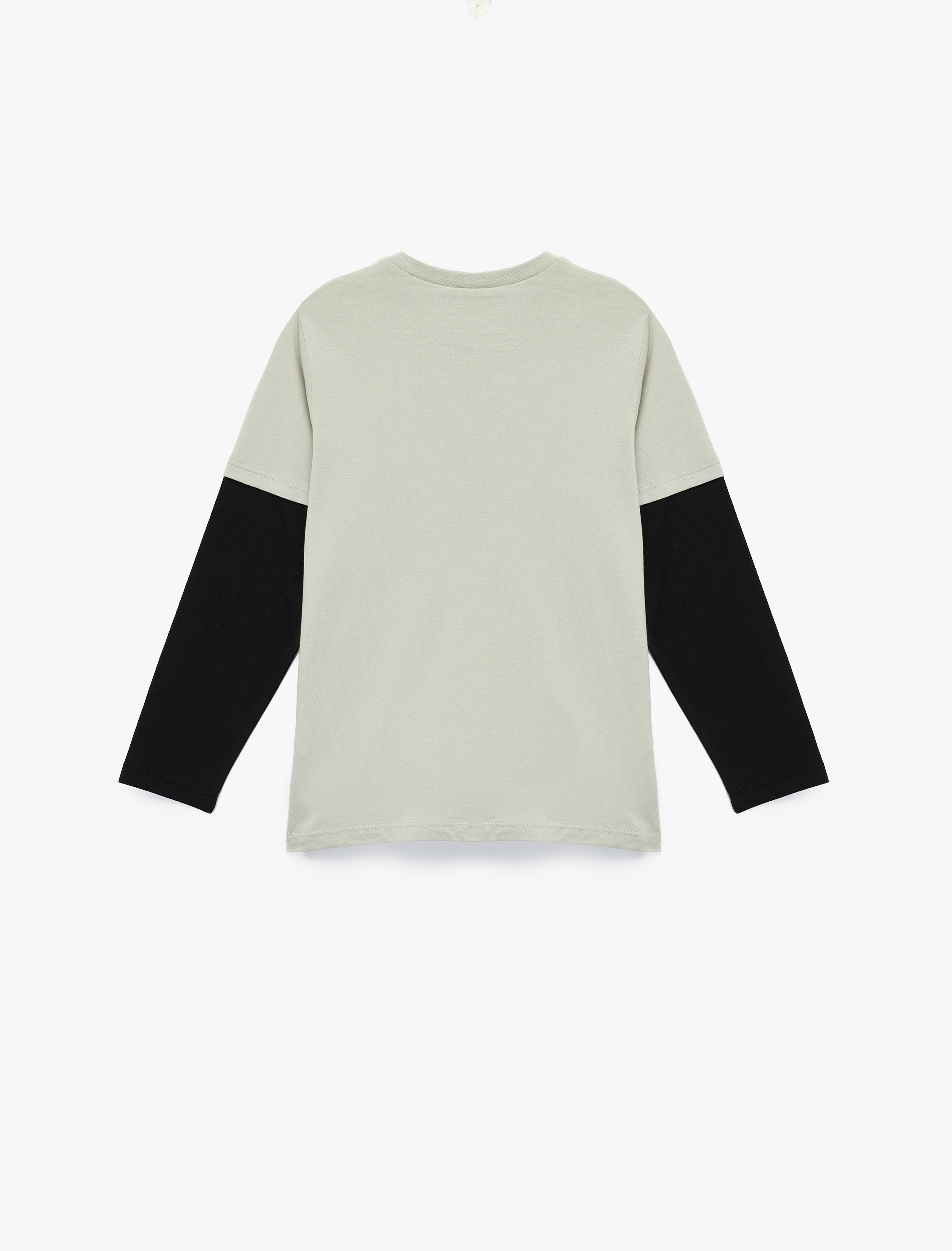  Erkek Çocuk Pamuklu Uzun Kollu Bisiklet Yaka Baskılı Tişört