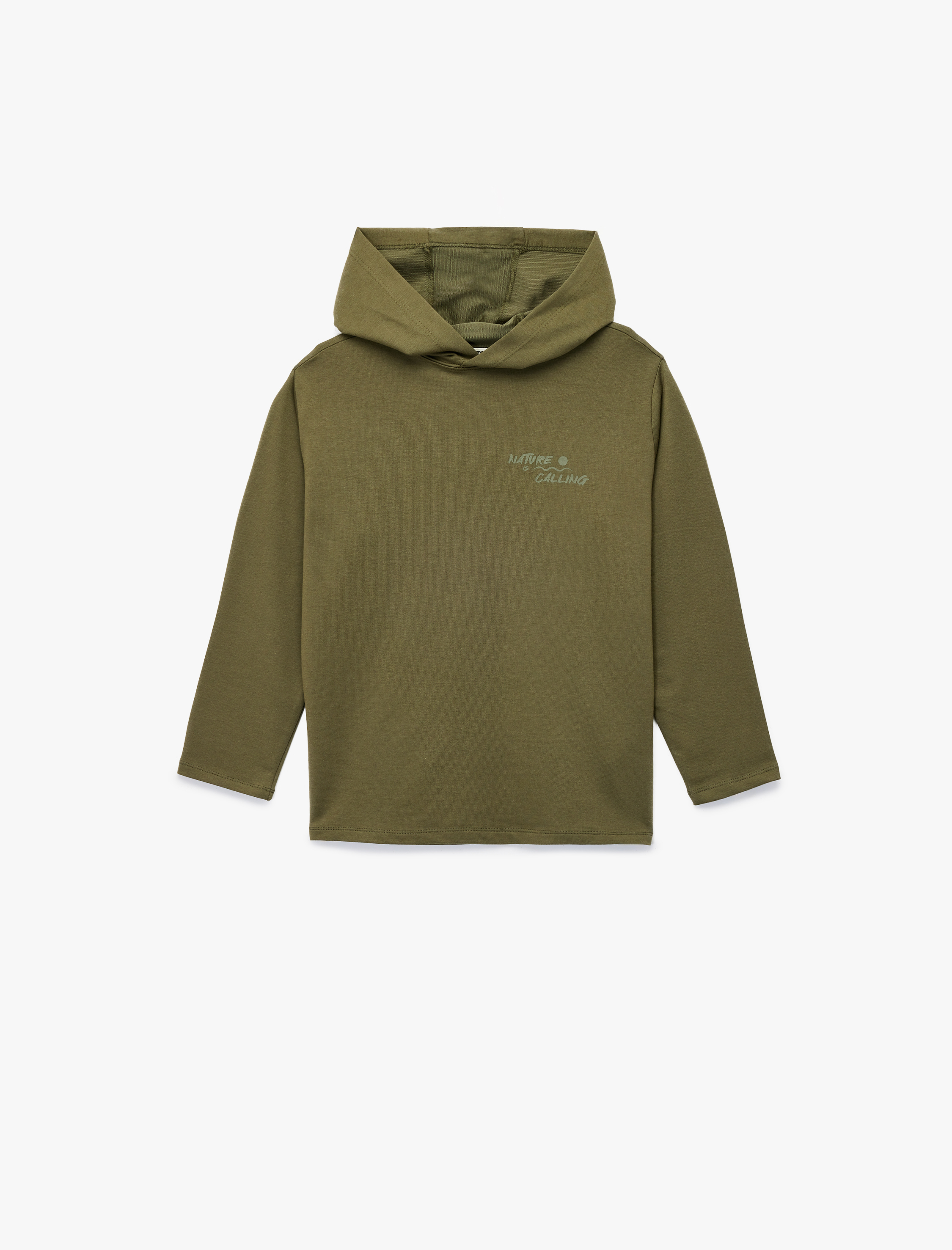  Erkek Çocuk Pamuklu Uzun Kollu Kapşonlu Baskılı Sweatshirt