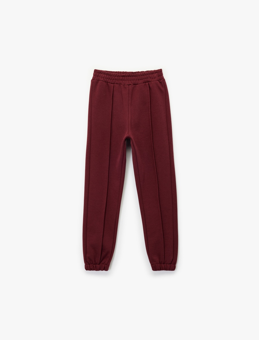  Kız Çocuk Beli Lastikli Şardonlu Basic Jogger Eşofman Altı