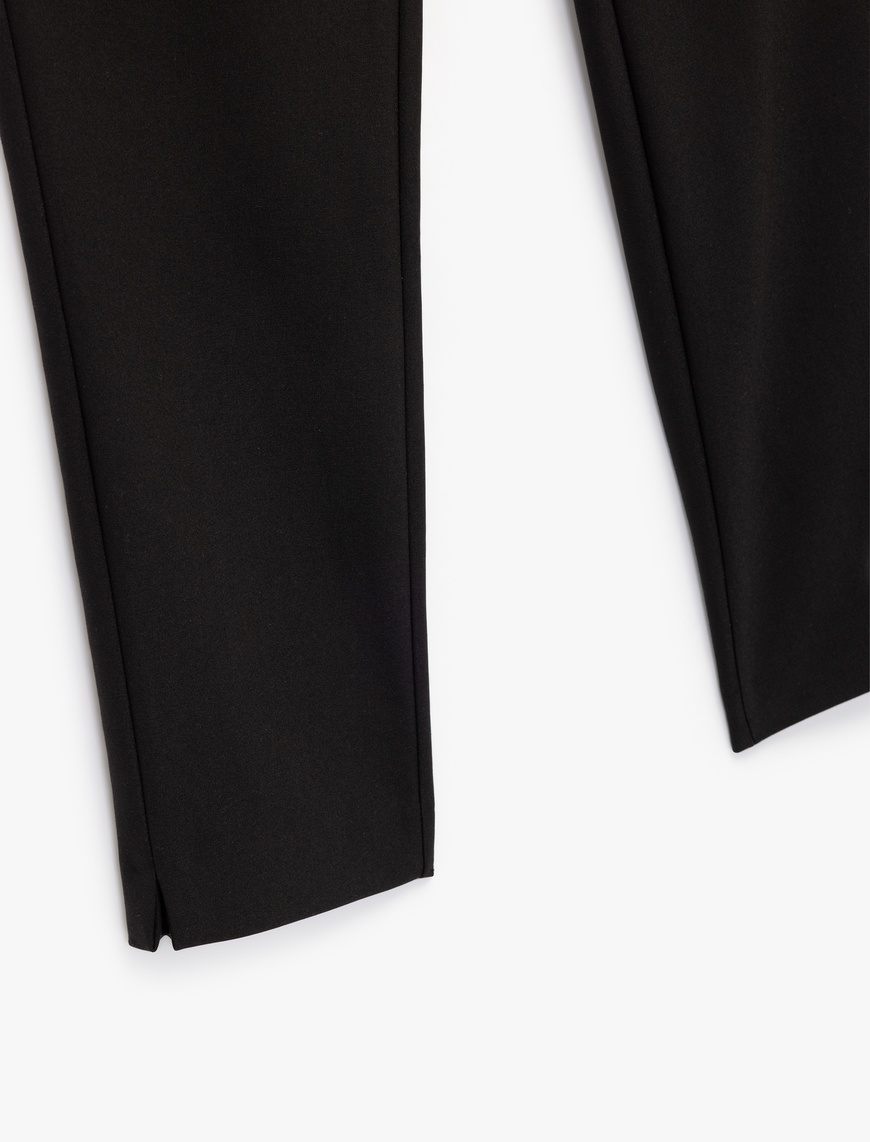  Slim Fit Cepli Yüksek Bel Cigarette Kumaş Pantolon