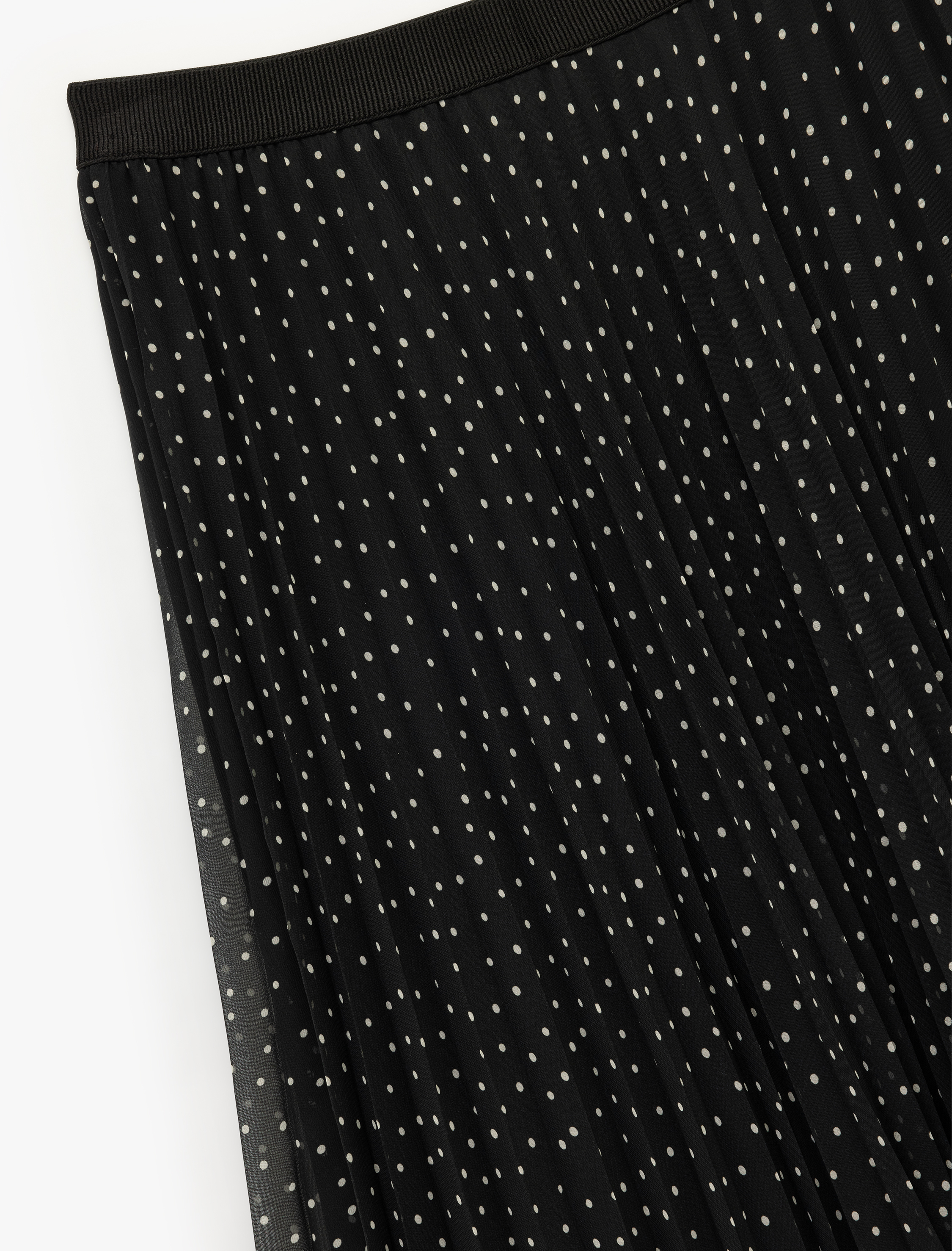   Puantiyeli İnce Piliseli Midi Boy Pileli Şifon Etek