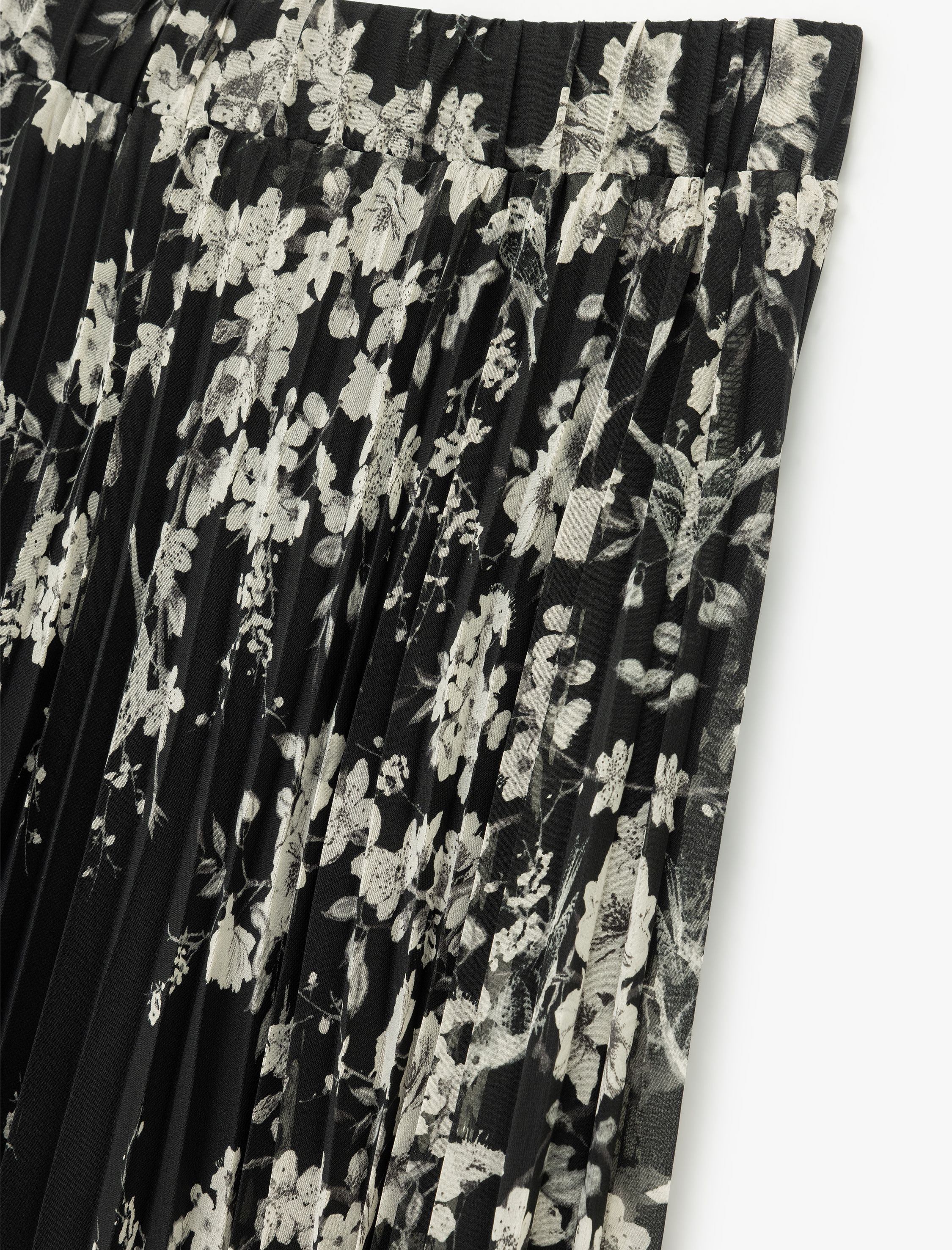   Çiçek Desenli Midi Pileli Şifon Etek