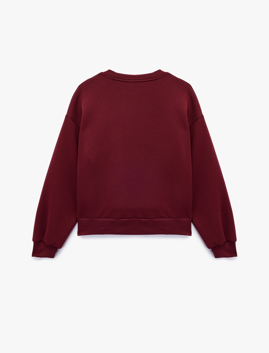   Üç İplik Şardonlu Uzun Kollu Bisiklet Yaka Basic Sweatshirt