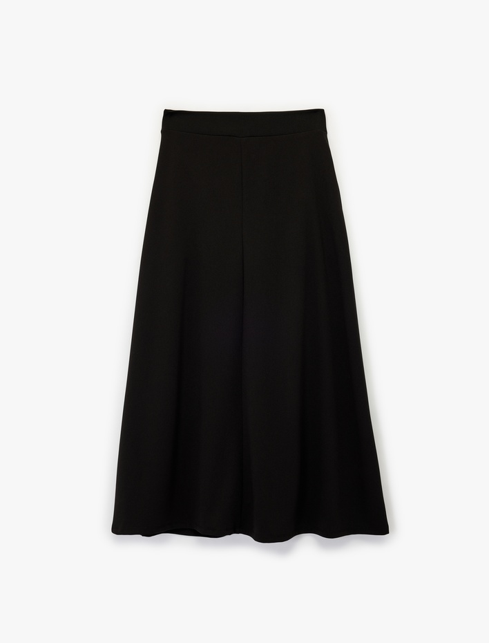  Regular Fit A Kesim Cep Detaylı Midi Etek