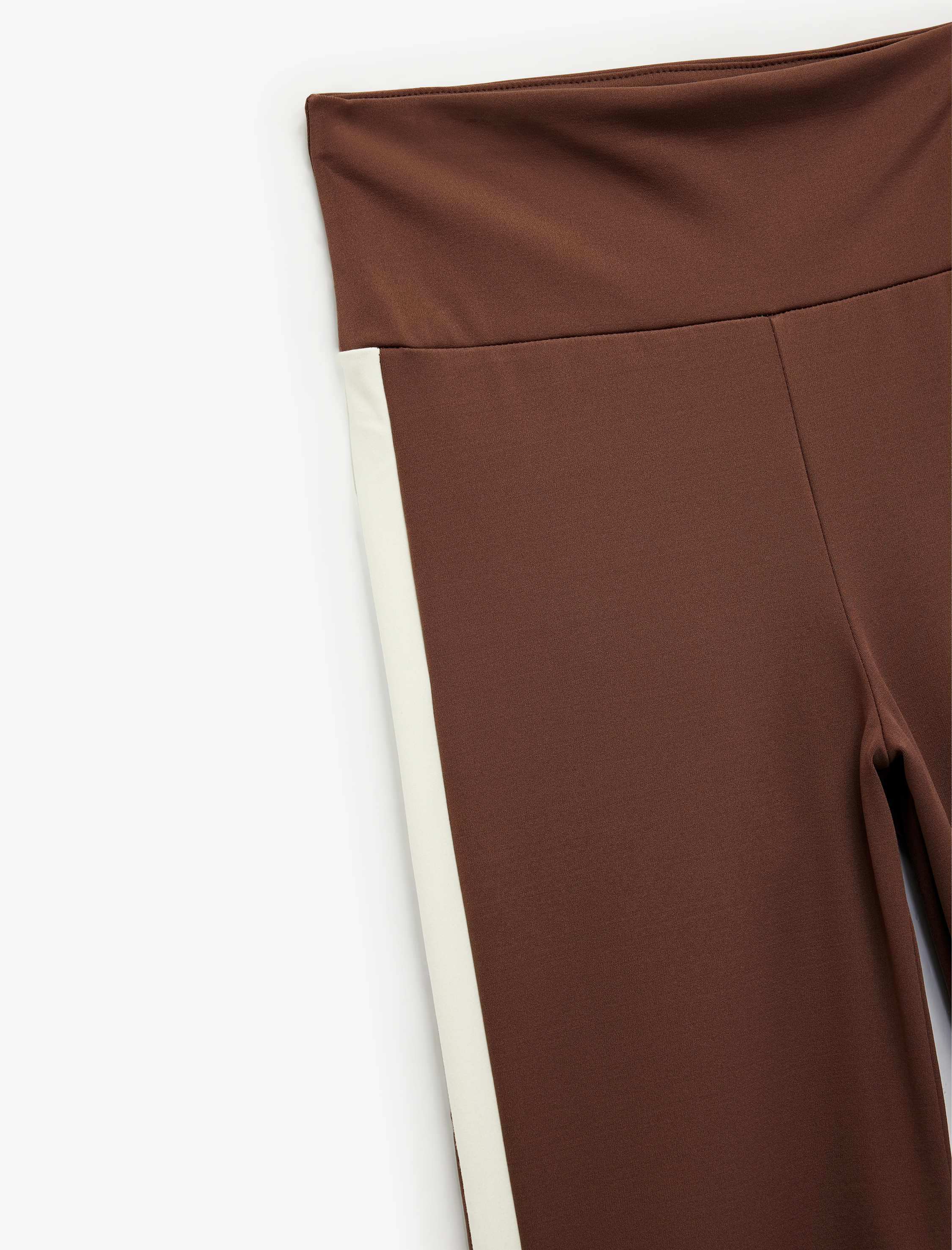   İspanyol Paça Şerit Detaylı İnterlok Kumaş Spor Tayt