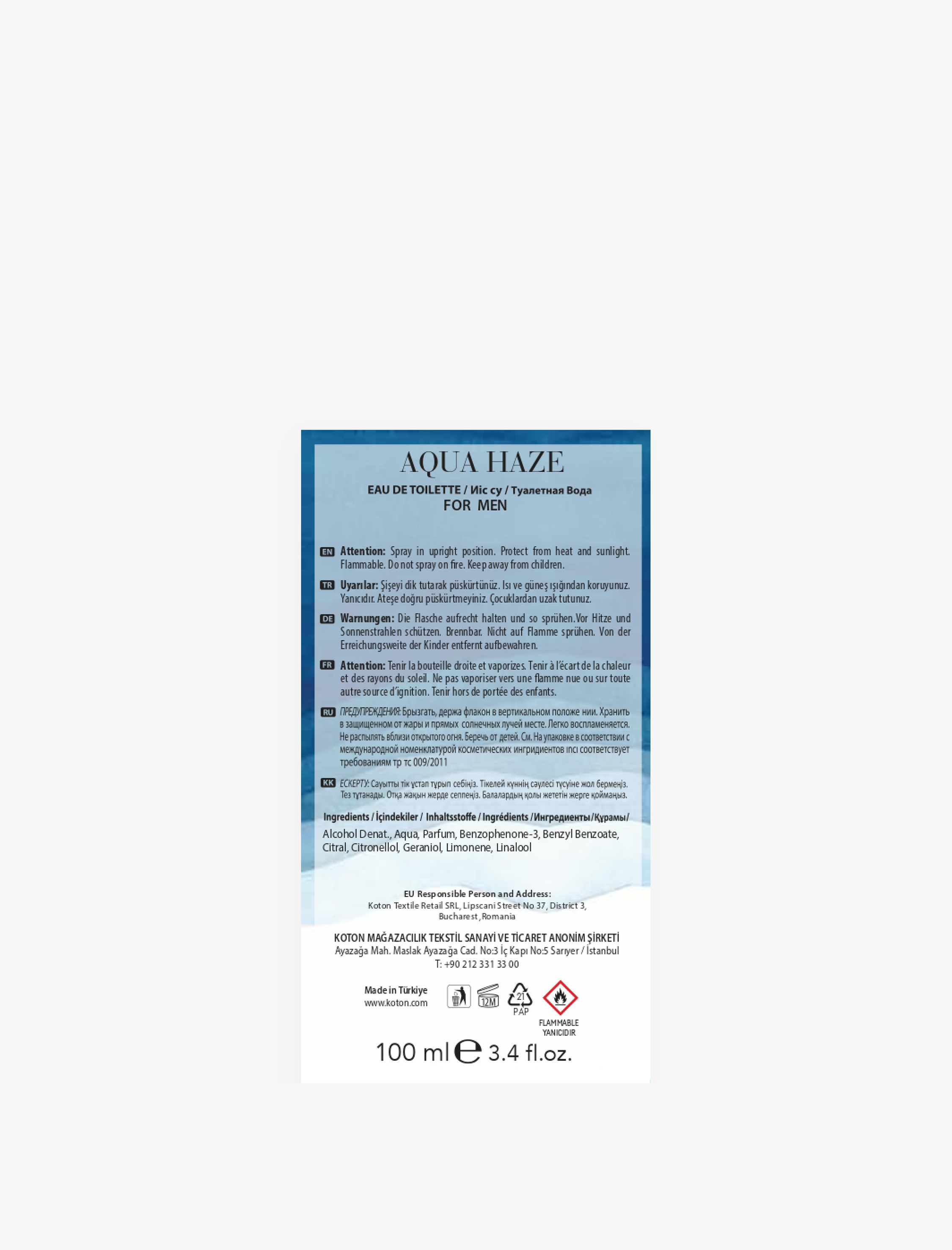  Erkek Aqua Haze Parfüm - 100 ML