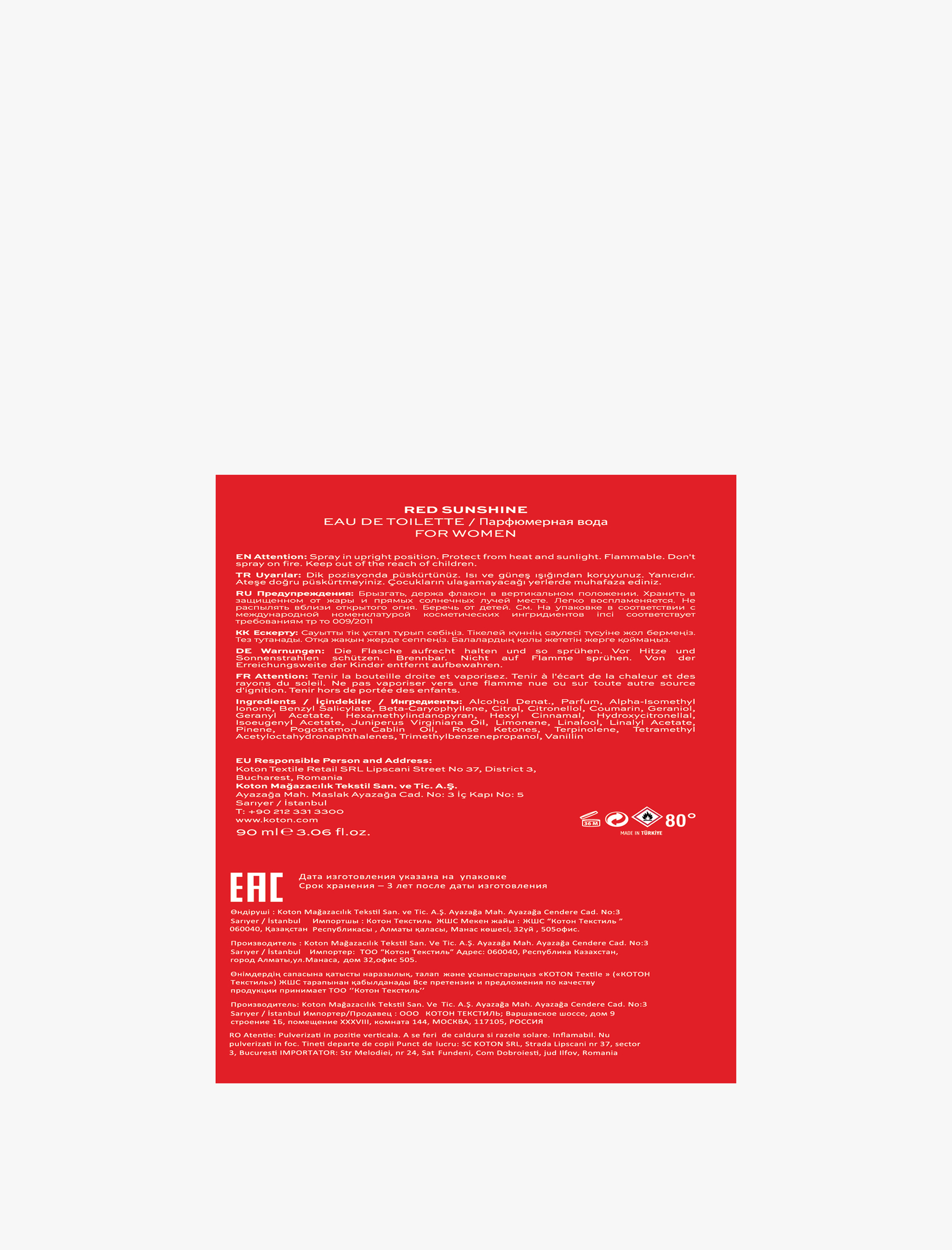  Kadın Parfüm Red Sunshine 50 ML