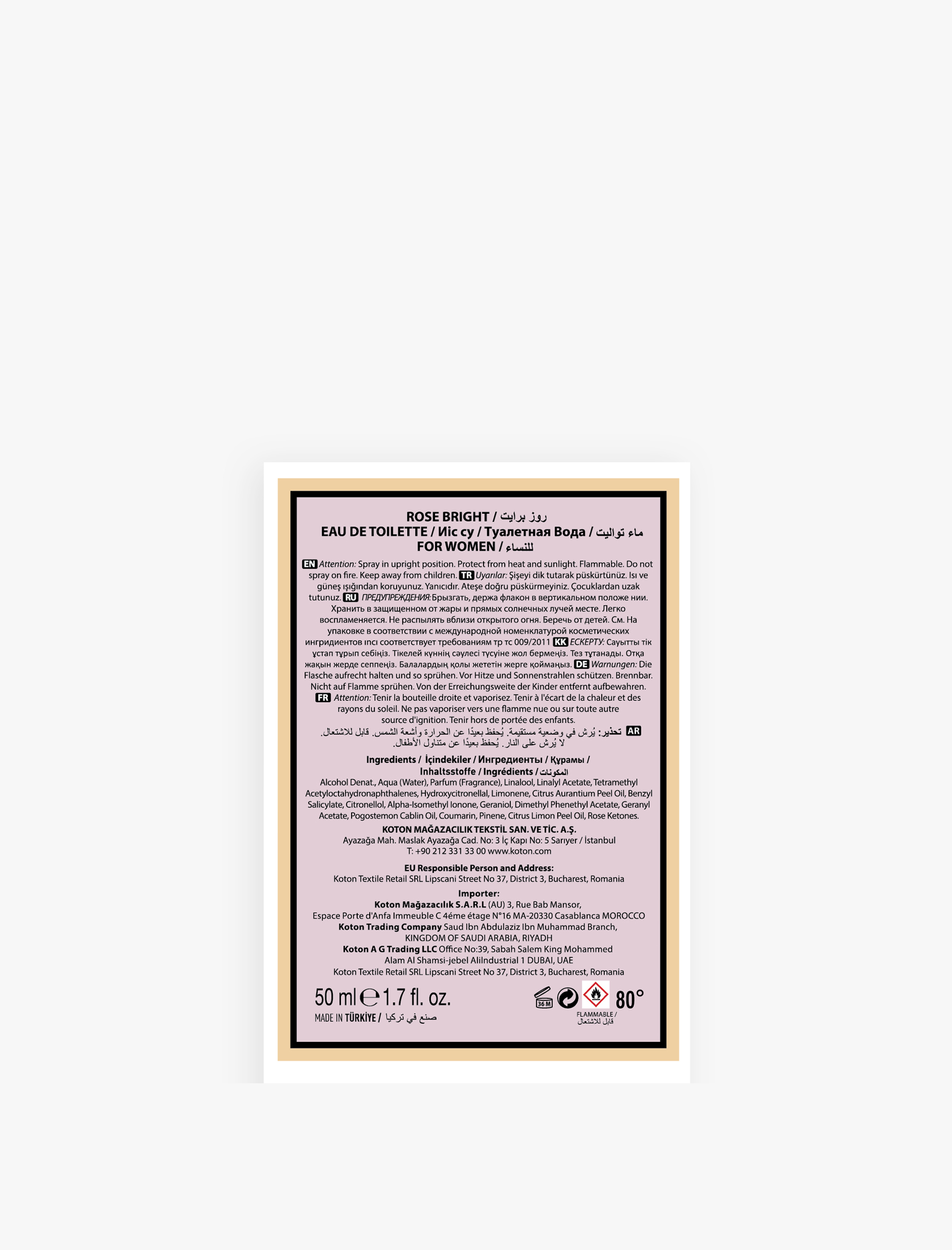  Kadın Parfüm Rose Bright 50 ML