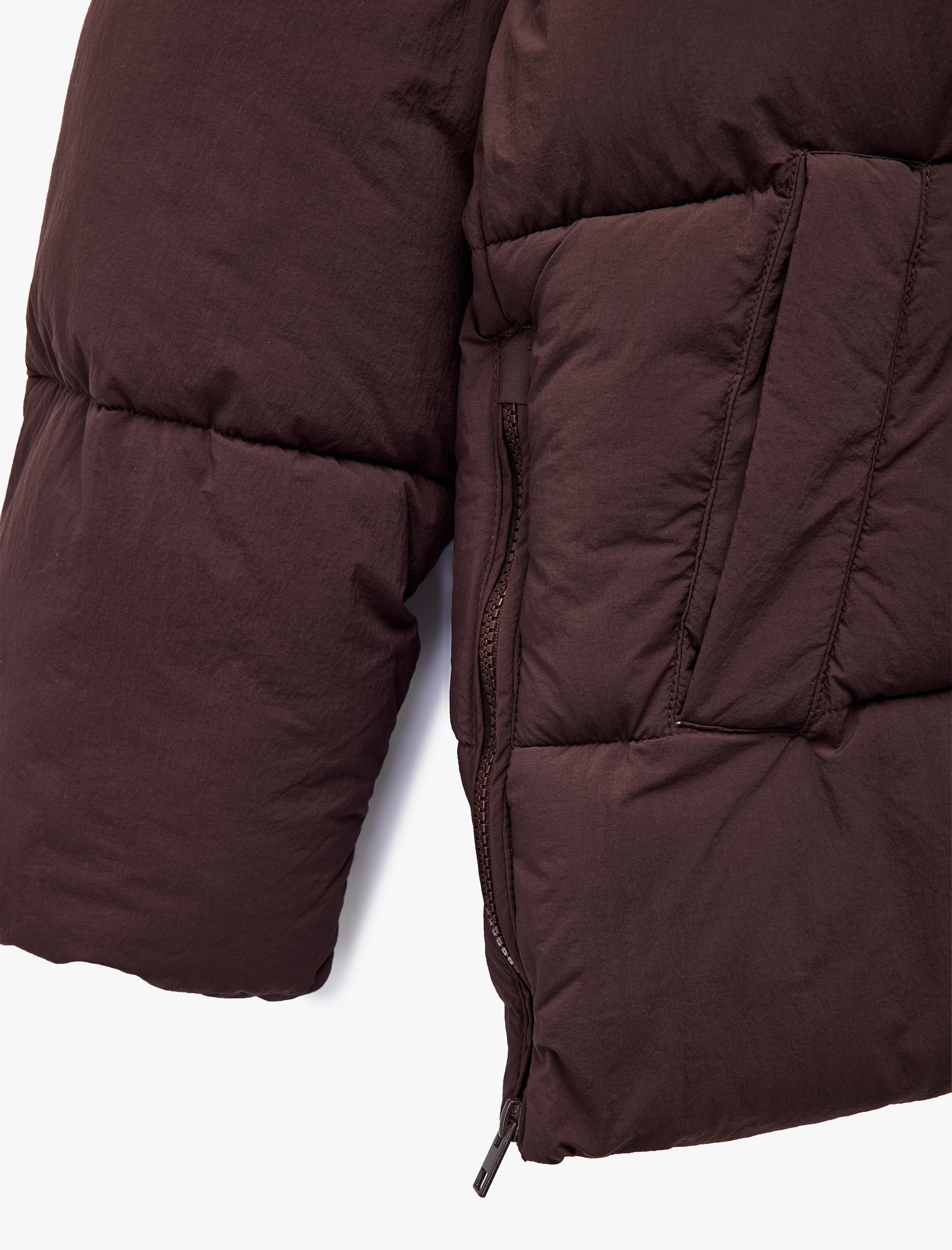   Dik Yaka Çıtçıt Düğmeli Cepli Kapitoneli Şişme Mont