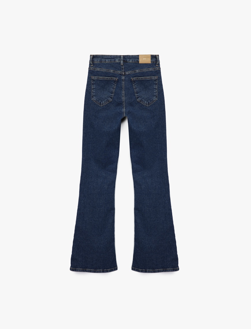   Yüksek Bel Dar Kesim İspanyol Paça Jean Pantolon - Flare Jeans