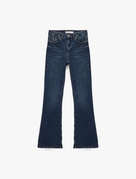 Yüksek Bel Dar Kesim İspanyol Paça Jean Pantolon - Flare Jeans