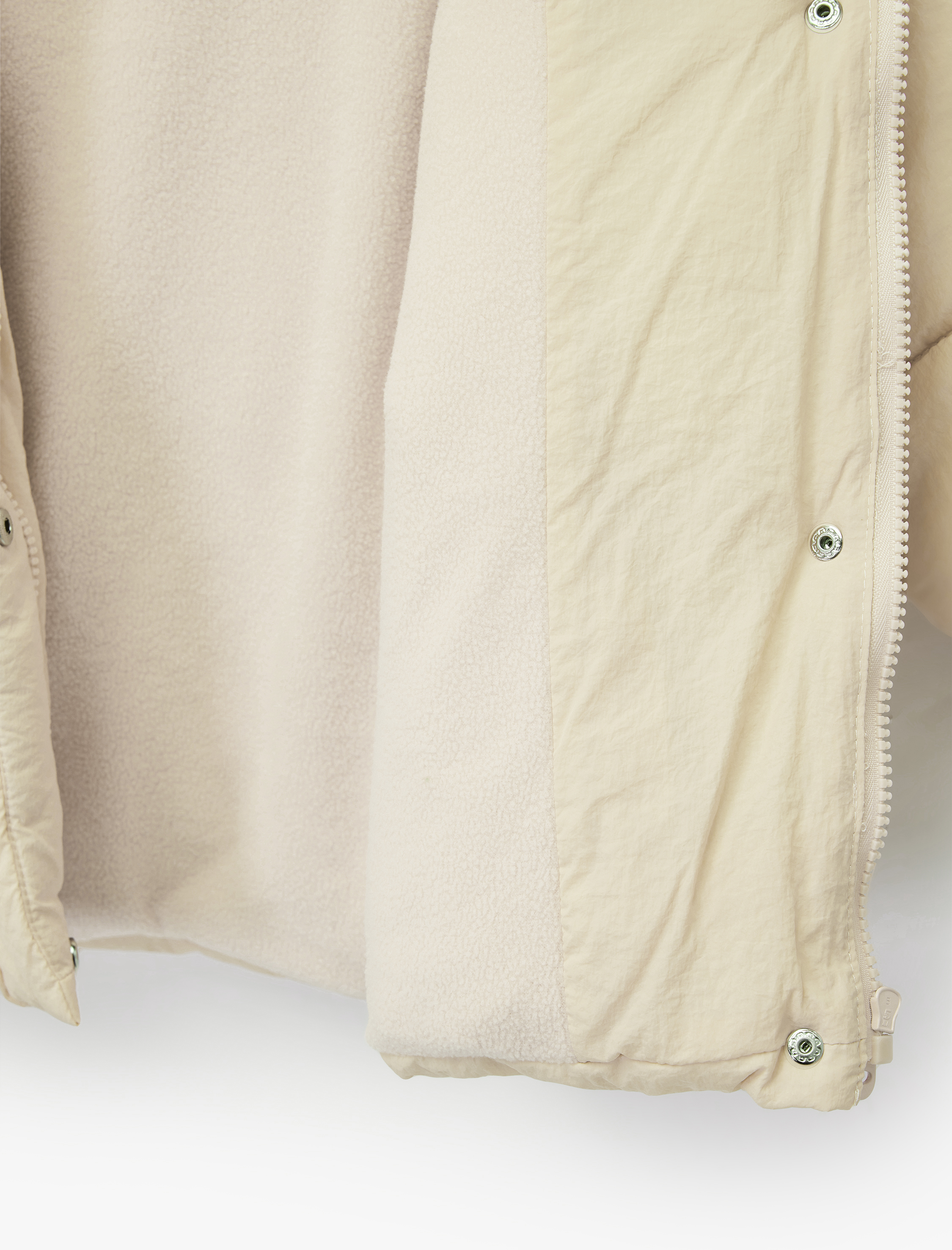  Kız Bebek Kapşonlu Cepli Uzun Kollu Fermuarlı Şişme Mont