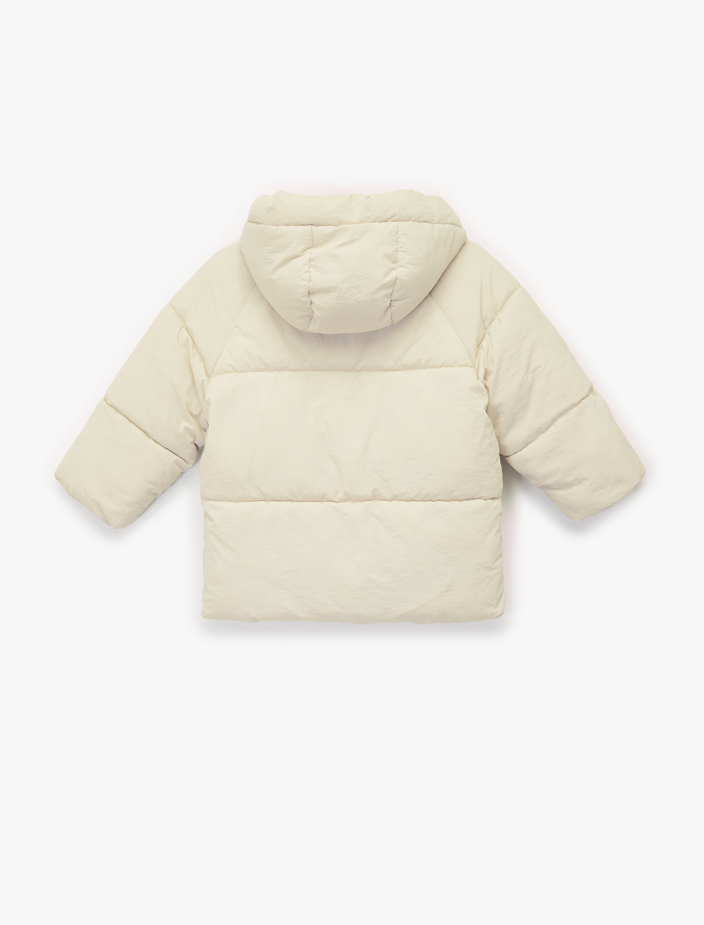  Kız Bebek Kapşonlu Cepli Uzun Kollu Fermuarlı Şişme Mont