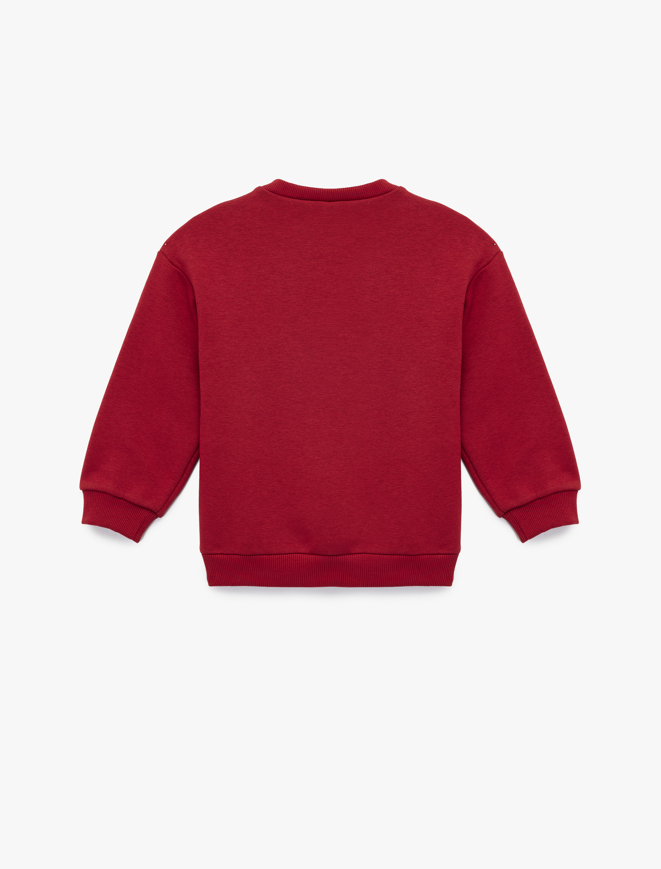  Kız Bebek Şardonlu Uzun Kollu Bisiklet Yaka Nakışlı Sweatshirt