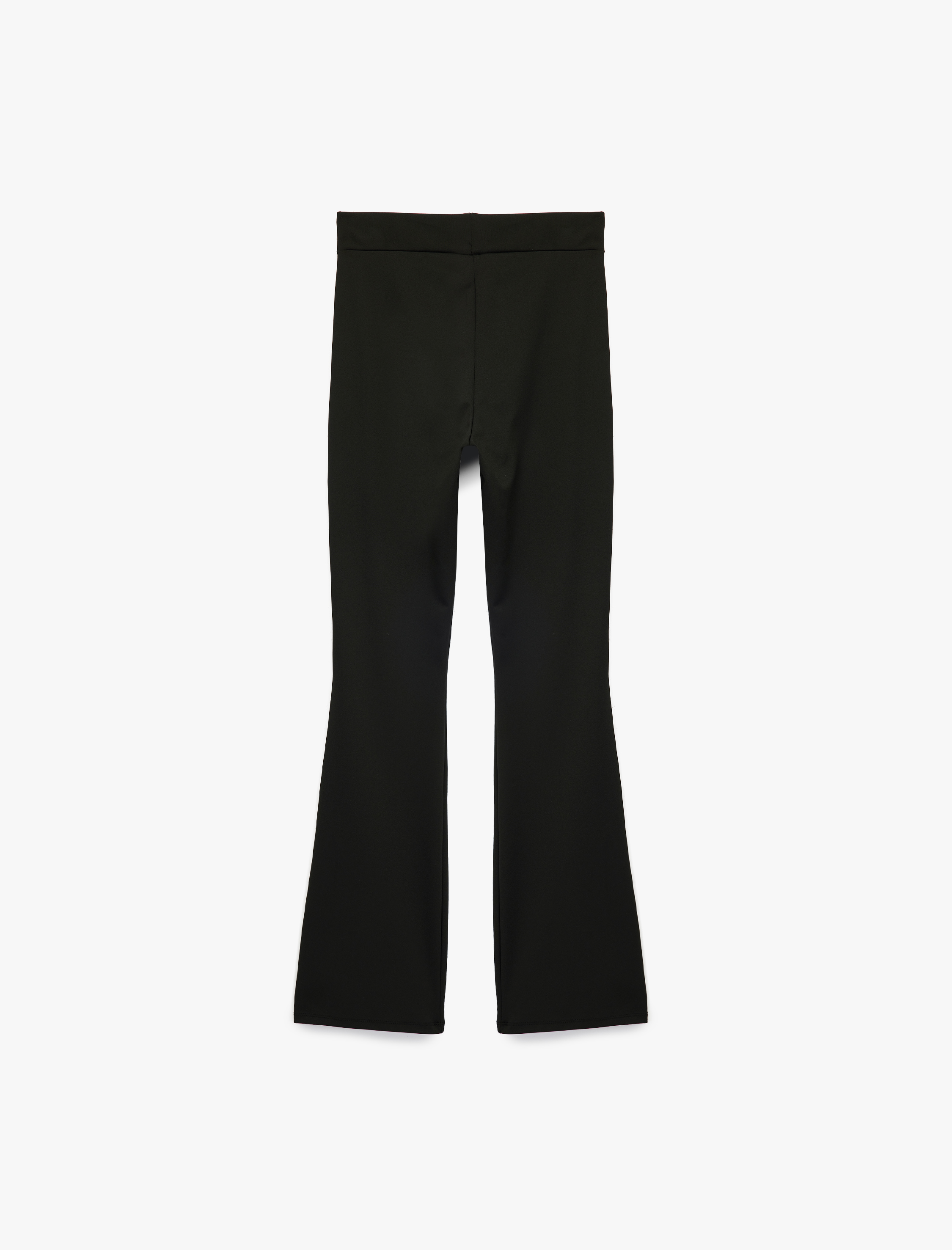 Yanları Şerit Detaylı Yüksek Bel Spor İspanyol Paça Tayt