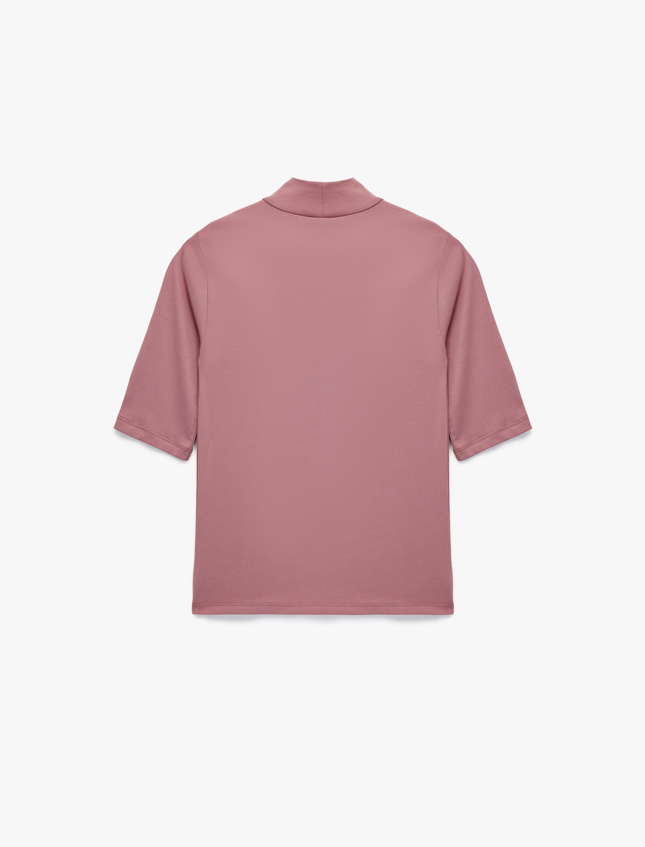   Slim Fit Pamuklu 3/4 Kol Dik Yaka Tişört