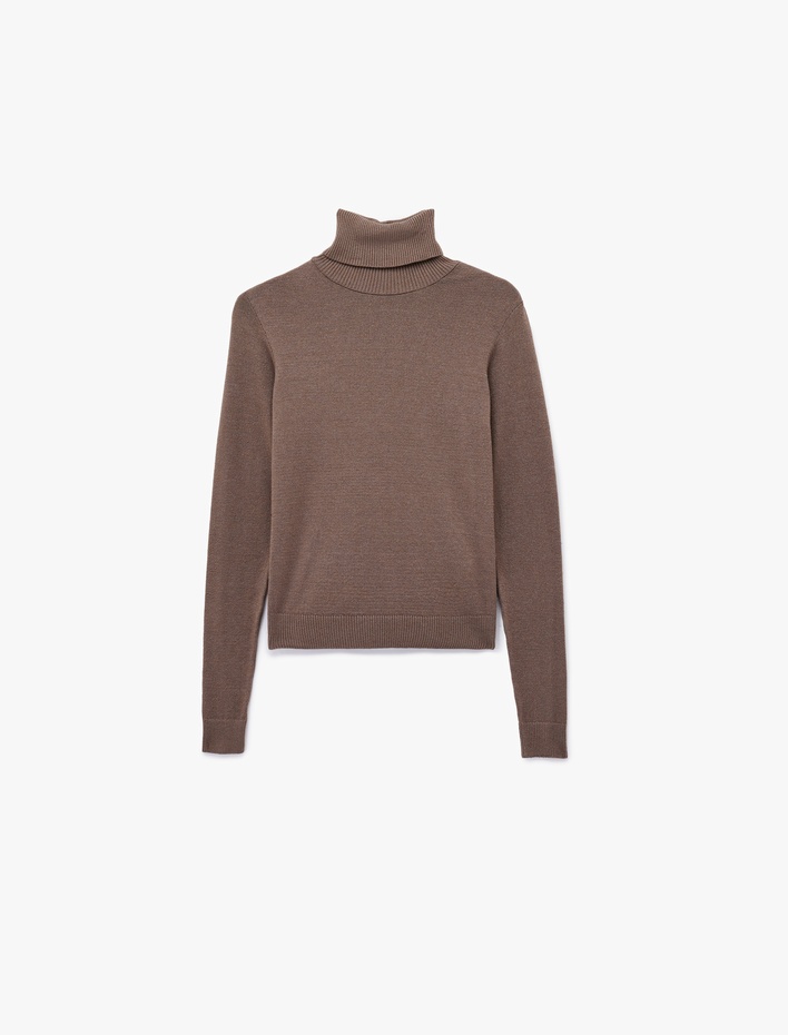  Uzun Kollu Balıkçı Yaka Triko Kazak