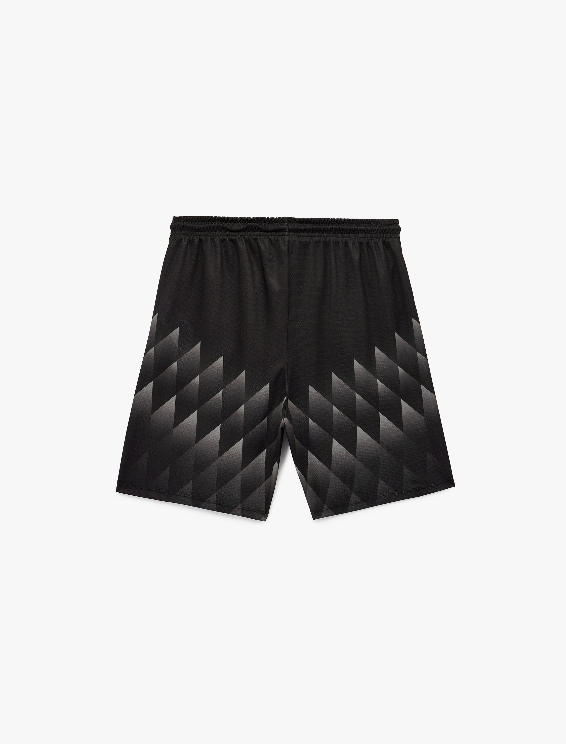   Desenli Straight Fit Cep Detaylı Beli Bağcıklı Spor Şort