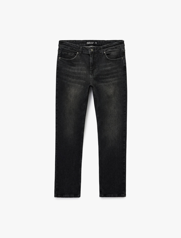  Normal Bel Pamuklu Straight Fit Jean Pantolon - Mark Jean