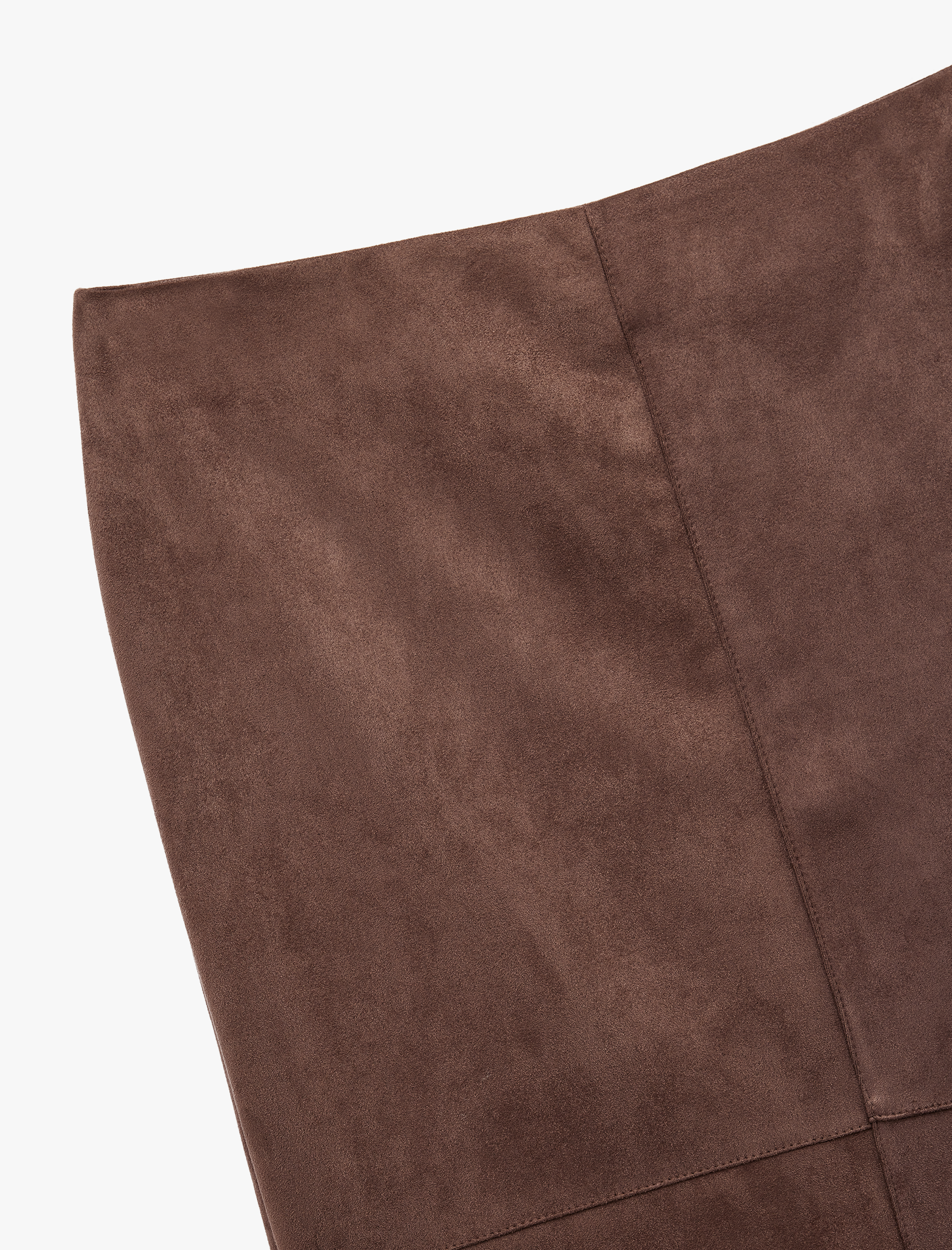   Koton X Sima Tarkan - Dikiş Detaylı Yırtmaçlı Midi Suni Süet Kalem Etek