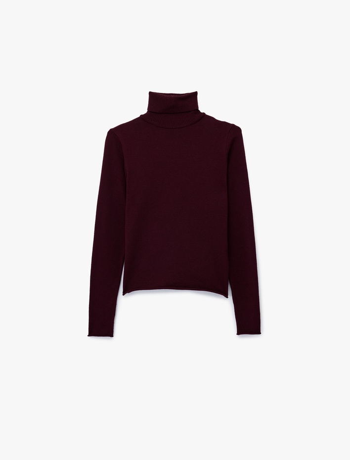  Uzun Kollu Balıkçı Yaka Triko Kazak