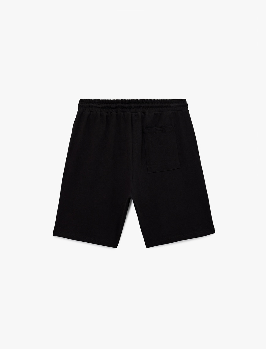   Beli Bağcıklı Cep Detaylı Pamuklu Straight Fit Spor Şort