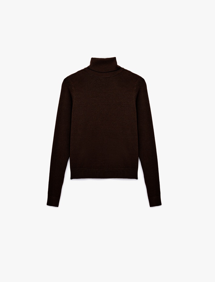  Uzun Kollu Balıkçı Yaka Triko Kazak