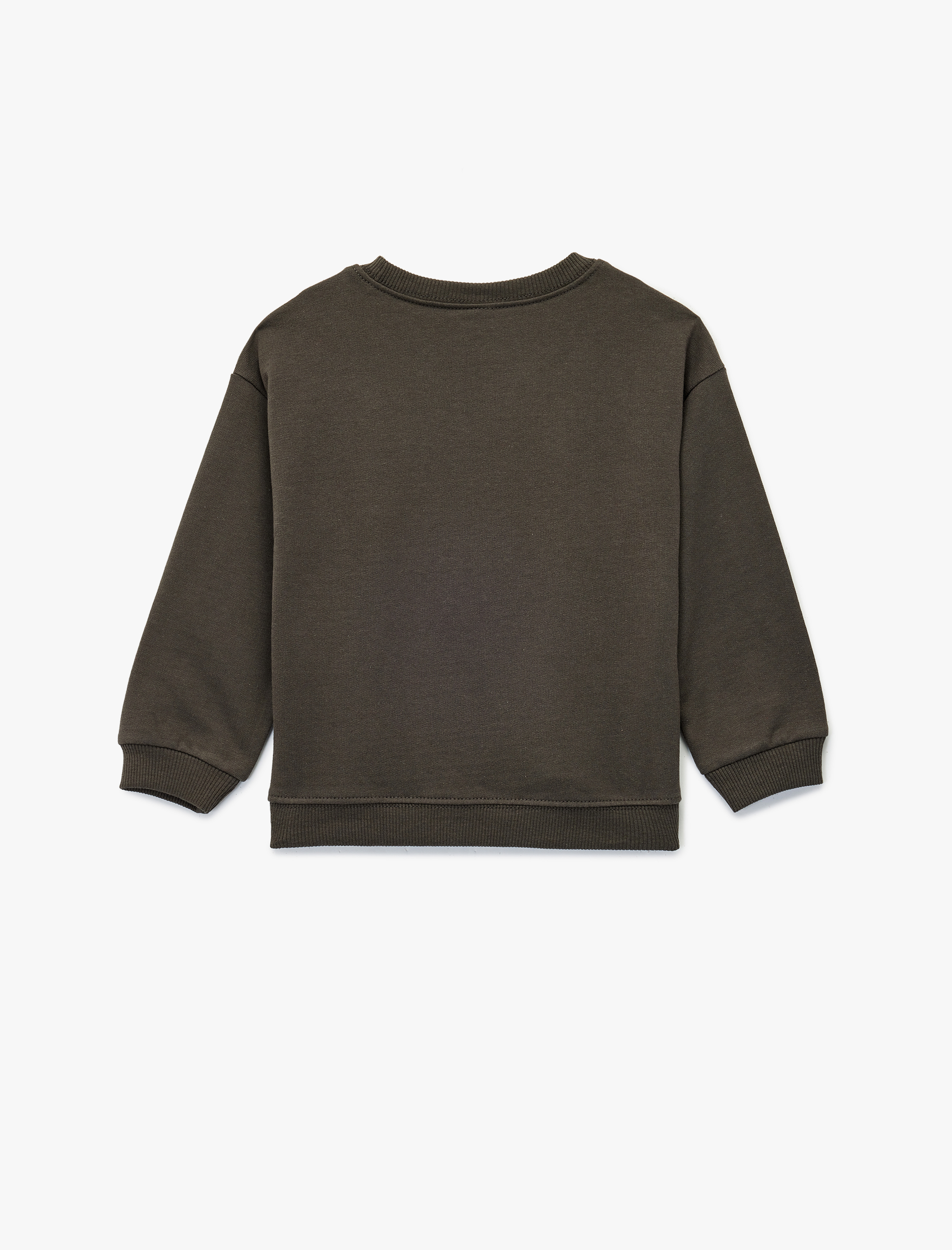  Erkek Bebek Şardonlu Uzun Kollu Bisiklet Yaka Kaplan Baskılı Sweatshirt