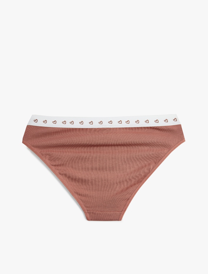  Kalpli Bel Detaylı Rahat Kalıp Baskılı Pamuklu Brief Külot