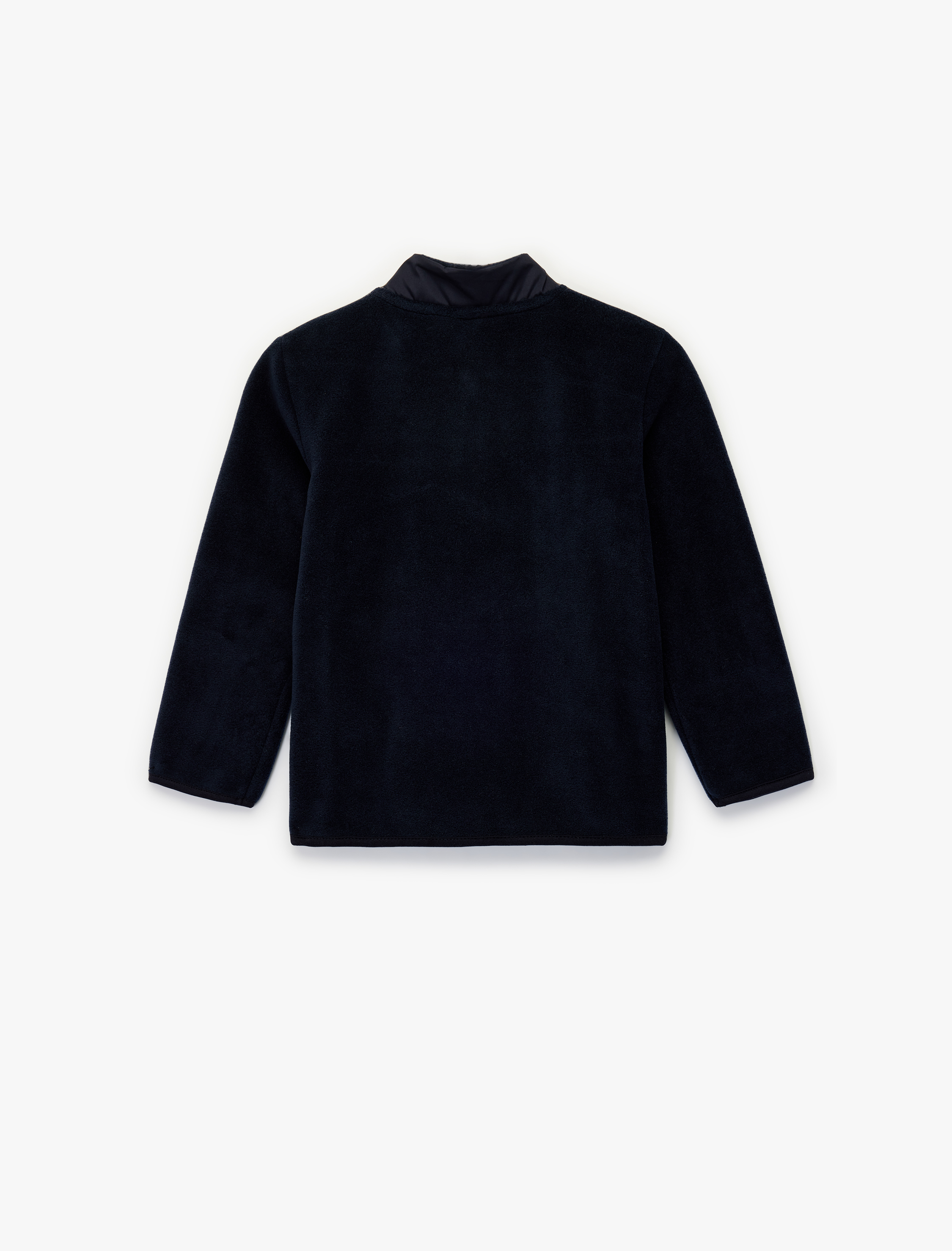  Erkek Bebek Uzun Kollu Cepli Dik Yaka Fermuarlı Polar Sweatshirt