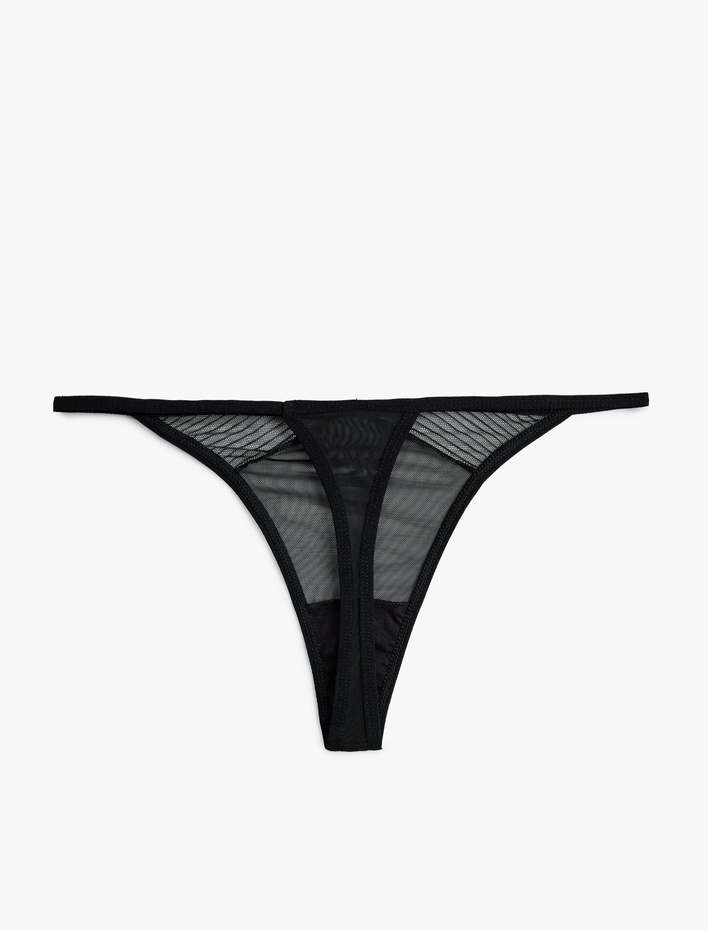  Rahat Kalıp Tüllü String Külot