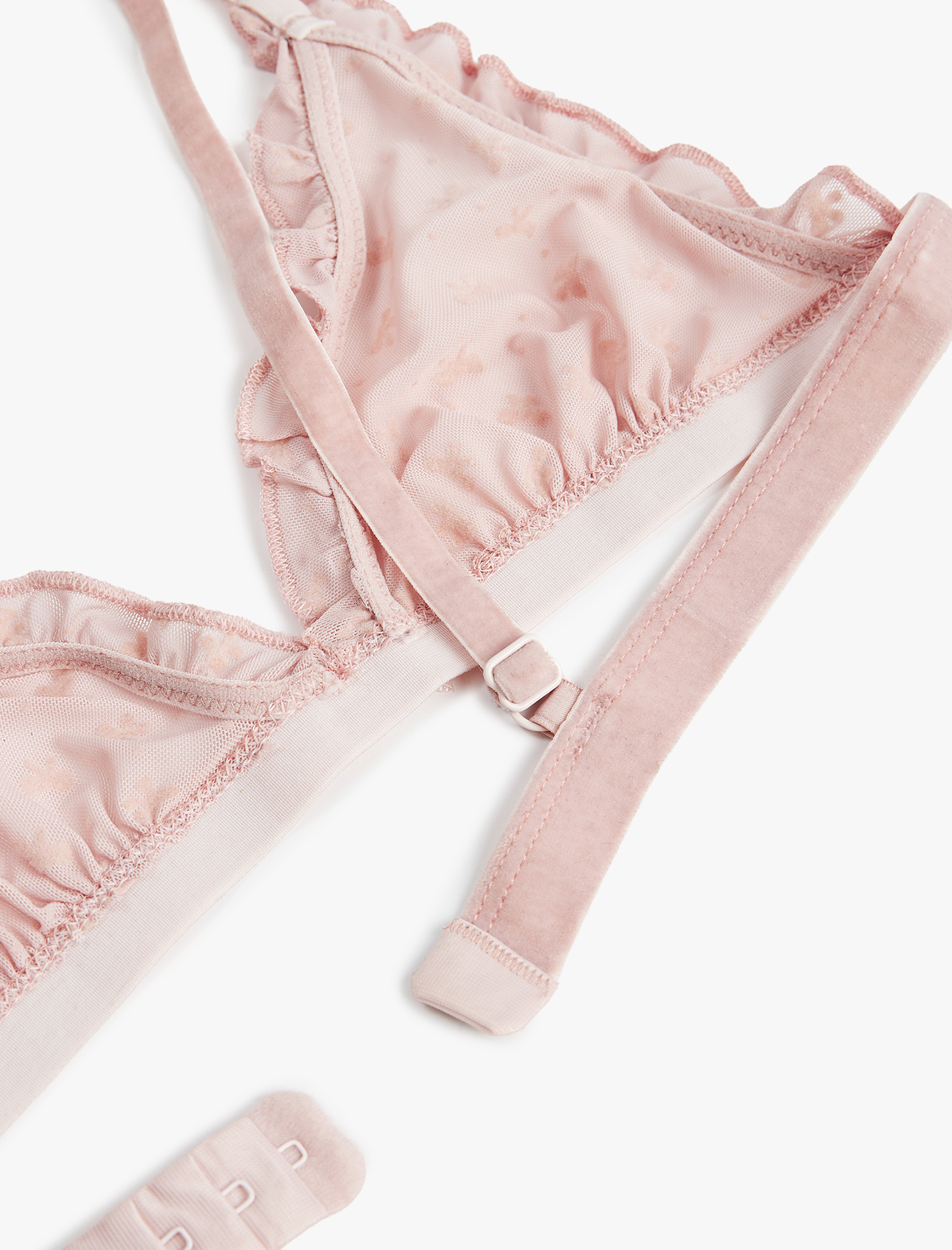   Rahat Kalıp Dolgusuz Fırfırlı Kurdele Detaylı Balensiz Sütyen