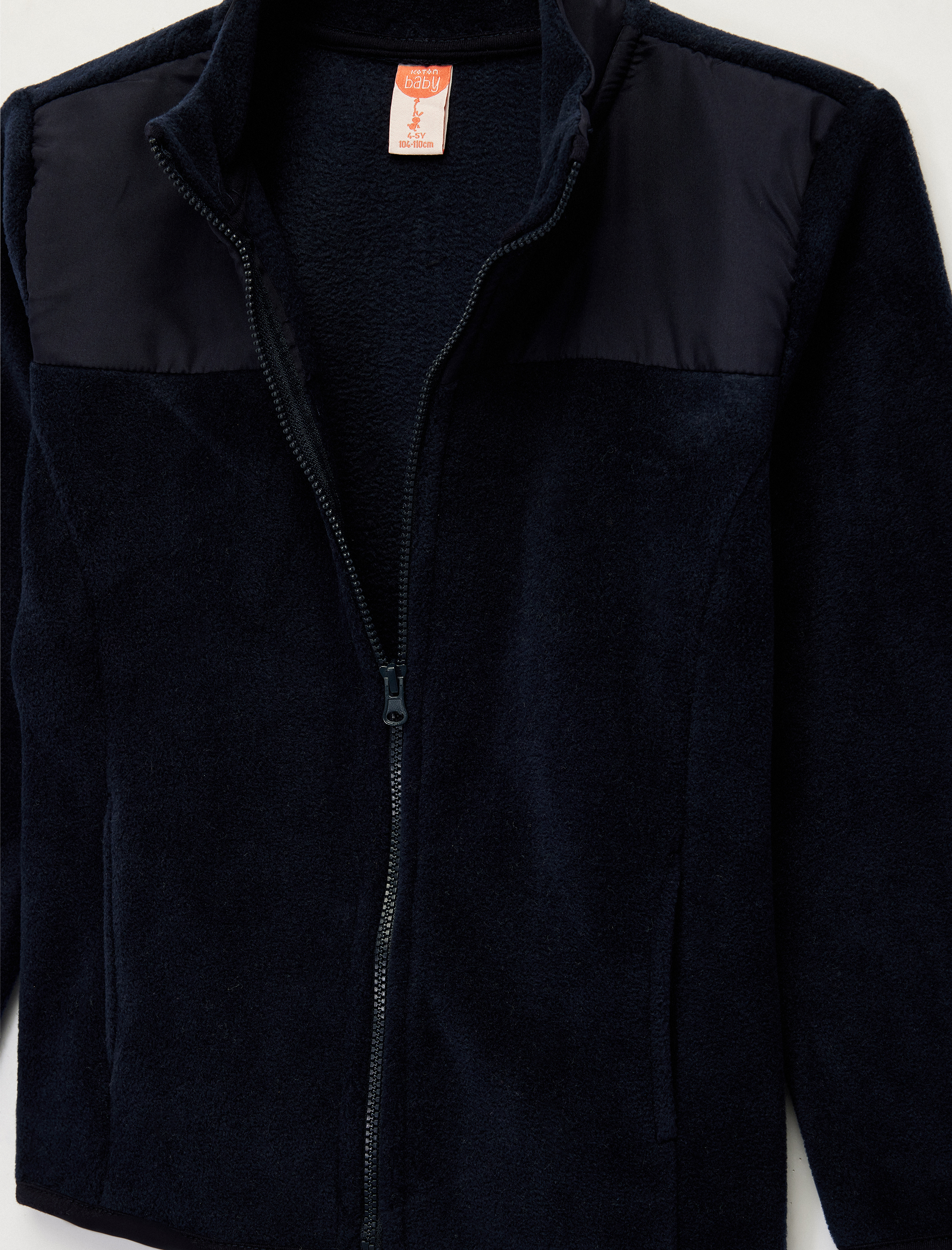  Erkek Bebek Uzun Kollu Cepli Dik Yaka Fermuarlı Polar Sweatshirt