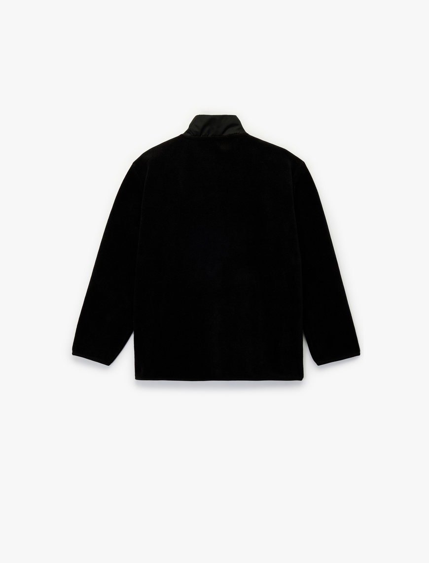  Erkek Çocuk Fermuarlı Uzun Kollu Dik Yaka Polar Sweatshirt