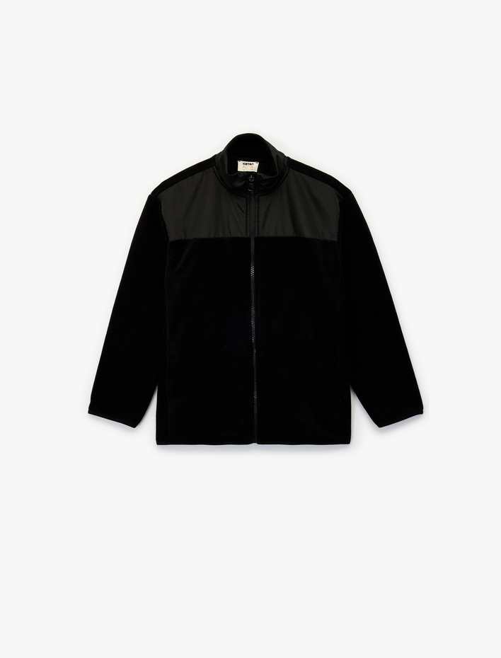 Erkek Çocuk Fermuarlı Uzun Kollu Dik Yaka Polar Sweatshirt