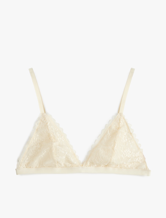  Dolgusuz Dantel Detaylı Balensiz Sütyen